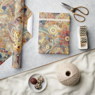 Antique Art Nouveau Style Feine Malerei Geschenkpapier