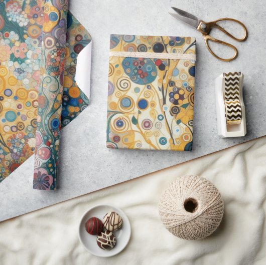 Antique Art Nouveau Style Feine Malerei Geschenkpapier (Kunsthandwerk)