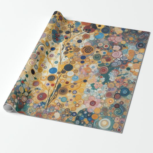 Antique Art Nouveau Style Feine Malerei Geschenkpapier (Ungerollt)