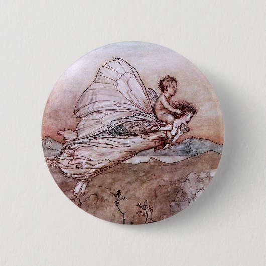 Antique Arthur Rackham Fairy Illustration Button (Vorderseite)