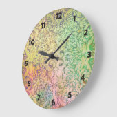 Antique ARTs Ornament Pattern für Ihr Design Große Wanduhr (Winkel)
