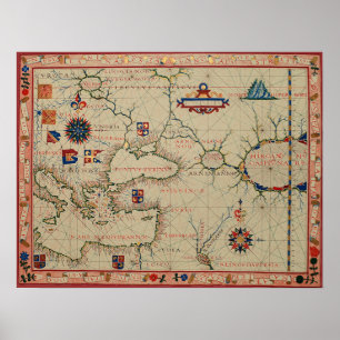 Antique Asia Mini Map Poster