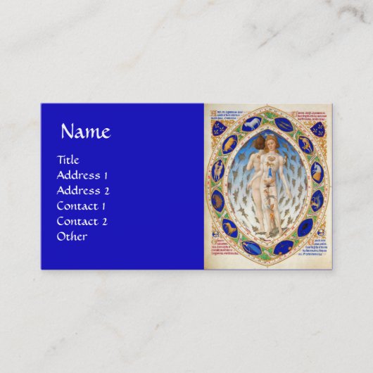 ANTIQUE ASTROLOGIE UND ZODIAKALE ZEICHEN Astrologe Visitenkarte (Vorderseite)