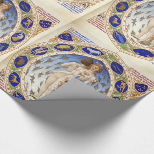 ANTIQUE ASTROLOGIE UND ZODIAKALE ZEICHEN GESCHENKPAPIER (Ecke)