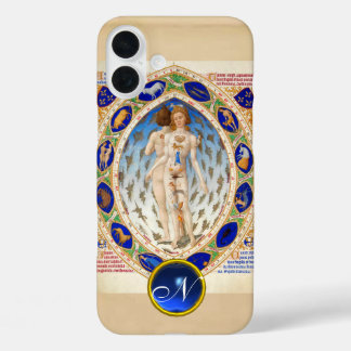 ANTIQUE ASTROLOGIE, ZODIAKALE SIGNS BLUE GEM MONOG iPhone 16 PLUS HÜLLE