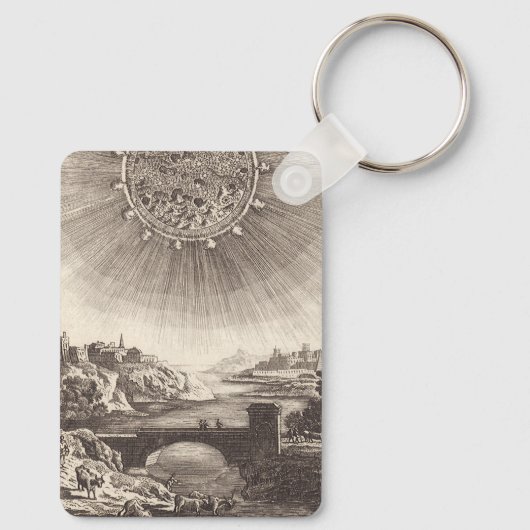 Antique Astronomy Sky with Sun by Allain Mallet Schlüsselanhänger (Rückseite)