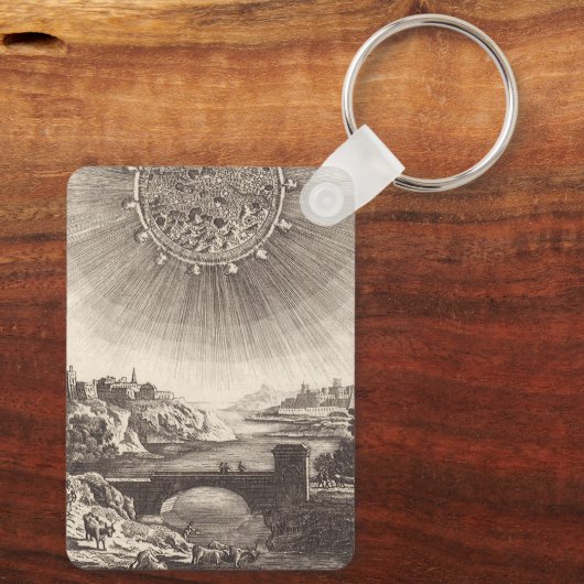 Antique Astronomy Sky with Sun by Allain Mallet Schlüsselanhänger (Rückseite)