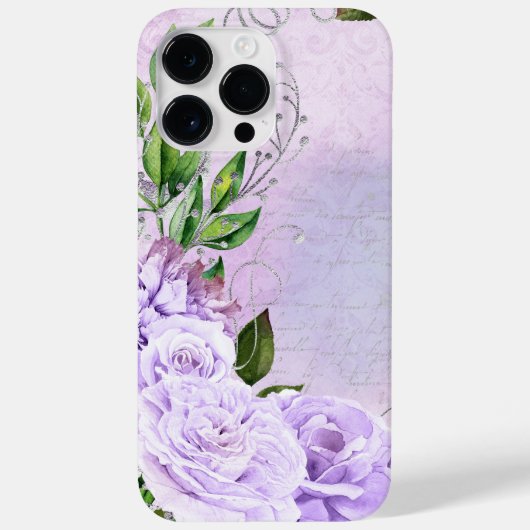 ANTIQUE AUSSICHTSKRIPT UND BLUME Case-Mate iPhone HÜLLE (Rückseite)