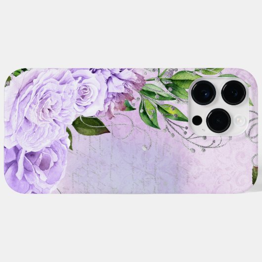 ANTIQUE AUSSICHTSKRIPT UND BLUME Case-Mate iPhone HÜLLE (Rückseite (Horizontal))