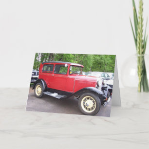 ANTIQUE AUTO BIRTHDAY CARD KARTE