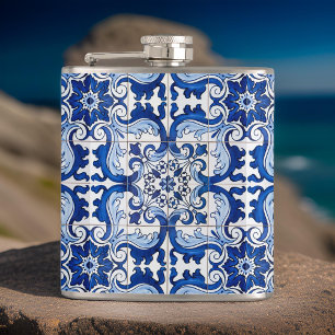 Antique Azulejo Pattern Flachmann
