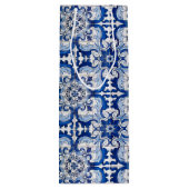 Antique Azulejo Tile Blumenmuster Geschenktüte Für Weinflaschen (Rückseite)