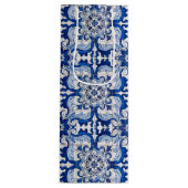Antique Azulejo Tile Blumenmuster Geschenktüte Für Weinflaschen (Vorderseite)