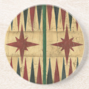 Antique Backgammon Game Board von Ethan Harper Getränkeuntersetzer