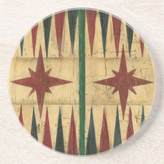 Antique Backgammon Game Board von Ethan Harper Getränkeuntersetzer (Vorne)