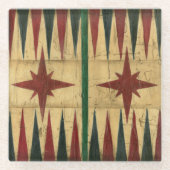 Antique Backgammon Game Board von Ethan Harper Glasuntersetzer (Vorderseite)