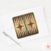 Antique Backgammon Game Board von Ethan Harper Quadratischer Aufkleber (Umschlag)