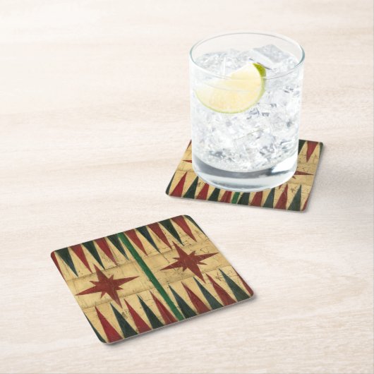 Antique Backgammon Game Board von Ethan Harper Rechteckiger Pappuntersetzer (Vor Ort)