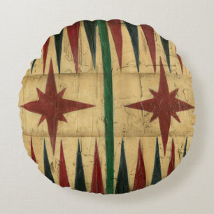 Antique Backgammon Game Board von Ethan Harper Rundes Kissen