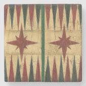 Antique Backgammon Game Board von Ethan Harper Steinuntersetzer (Vorderseite)