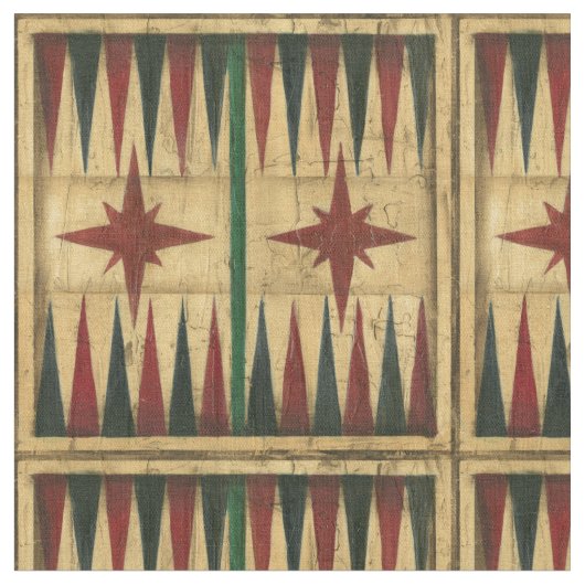 Antique Backgammon Game Board von Ethan Harper Stoff (Nahaufnahme)