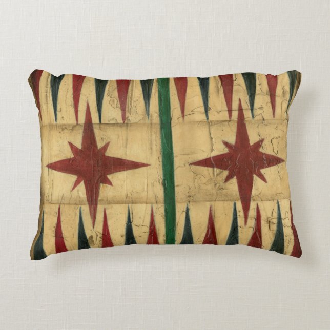 Antique Backgammon Game Board von Ethan Harper Zierkissen (Vorderseite)