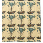 Antique Balloon Air Ship Artwork Duschvorhang (Vorderseite)