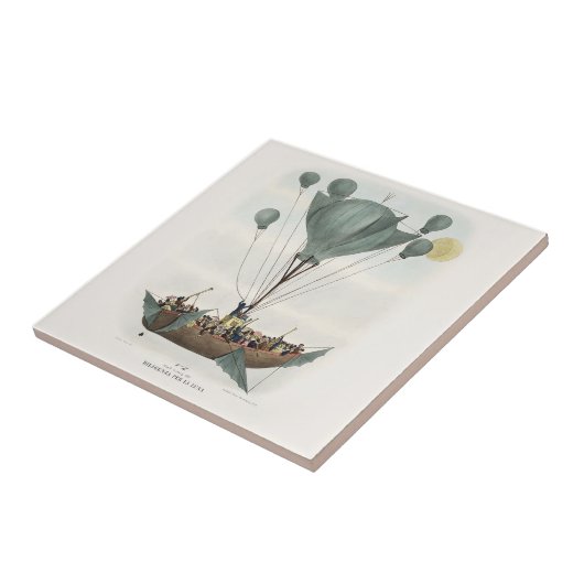 Antique Balloon Air Ship Artwork Fliese (Seite)