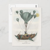 Antique Balloon Air Ship Artwork Postkarte (Vorne/Hinten)