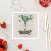 Antique Balloon Air Ship Artwork Serviette (Beispiel)