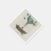 Antique Balloon Air Ship Artwork Serviette (Ecke)