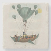 Antique Balloon Air Ship Artwork Steinuntersetzer (Vorderseite)