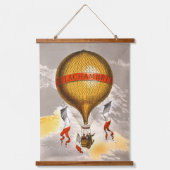 Antique Balloon labeled "H. Lachambre", 1880 Wandteppich Mit Holzrahmen (Vorderseite)