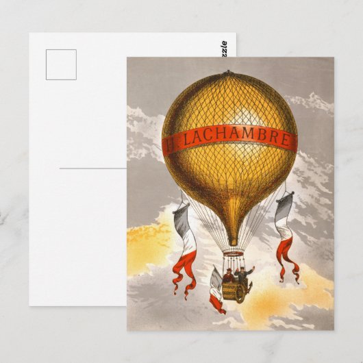 Antique Balloon mit der Aufschrift "H. Lachambre", Postkarte (Vorne/Hinten)