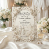 Antique Baroque Ivory Scenic Vignette  Save The Date