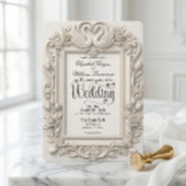 Antique Baroque Swans & Roses Fairytale  Wedding  Einladung