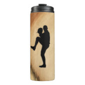 Antique Baseball Player Pitcher Windup Thermosbecher (Vorderseite)