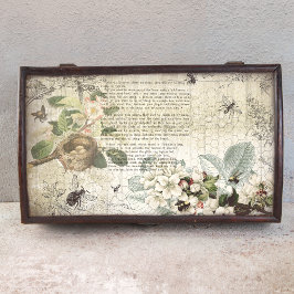 Antique Bee Botanical Ephemera Decoupage Seidenpapier