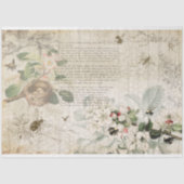 Antique Bee Botanical Ephemera Decoupage Seidenpapier (Vorderseite)