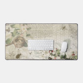 Antique Bee Botanical Ephemera Schreibtischunterlage (Tastatur & Maus)