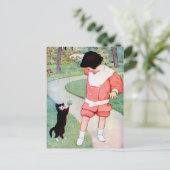 ANTIQUE "BESTE FREUNDE" MÄDCHENSPIELE MIT KÜCHE POSTKARTE (Stehend Vorderseite)