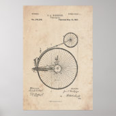 Antique Bicycle Patent Print Poster (Vorne)