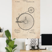 Antique Bicycle Patent Print Poster (Heimbüro)