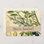 Antique Blackthorn Botanische Print Blume Berry Einladung (Vorne/Hinten)