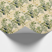 Antique Blackthorn Botanische Print Blume Berry Geschenkpapier (Ecke)