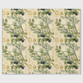 Antique Blackthorn Botanische Print Blume Berry Geschenkpapier (Flach)