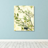 Antique Blackthorn Botanische Print Blume Berry Leinwanddruck (Insitu (Holzboden))