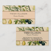 Antique Blackthorn Botanische Print Blume Berry Visitenkarte (Vorne/Hinten)