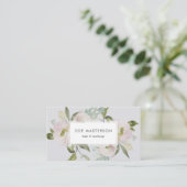 Antique Bloom | Elegant Watercolor Floral Visitenkarte (Stehend Vorderseite)