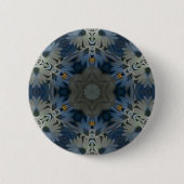 Antique Blue Daisy Floral Button (Vorderseite)